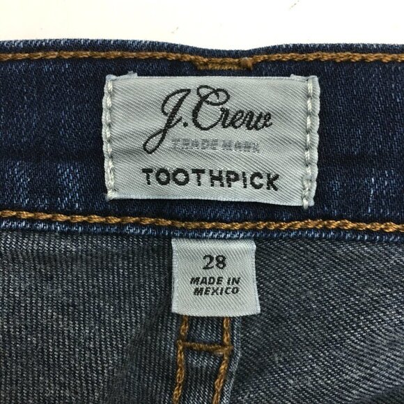 J. Crew Women's Jeans Toothpick Straight Leg Dark Wash Stretch size 28 - Picture 3 of 8